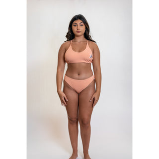 Third Wind Performance Tie-Back Bikini Top Peach