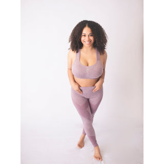 Athleisure Cross Back Sports Bra Mauve