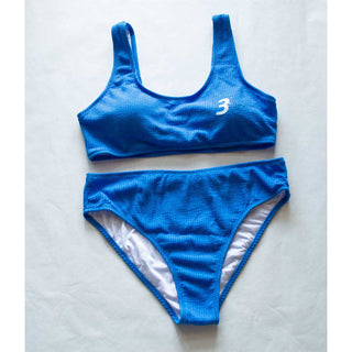 Third Wind Performance Ribbed Bikini Bottom Blue Set