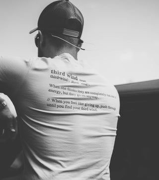 Third Wind Performance Classic Definition T-Shirt w/ Motto on Back in Black and White