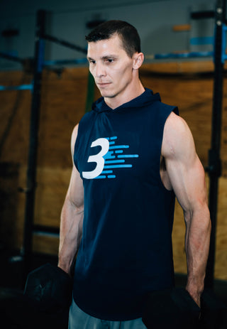 Third Wind Performance Hooded Sleeveless Top Navy Model