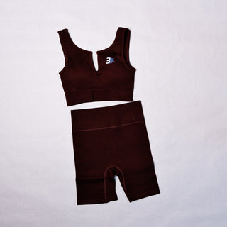 Third Wind Performance Ribbed Fitness Top Cocoa