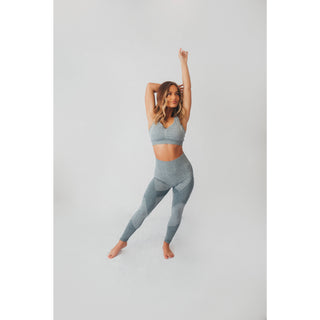 Athleisure Cross Back Sports Bra Heather Gray Model